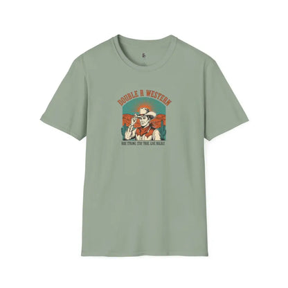 Retro Western Vintage Tee – Unisex Old West Style Sage / S T Shirt