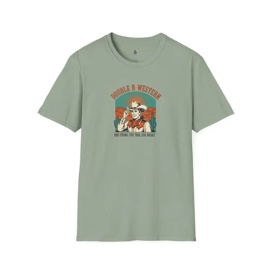 Retro Western Vintage Tee – Unisex Old West Style Sage / S T Shirt