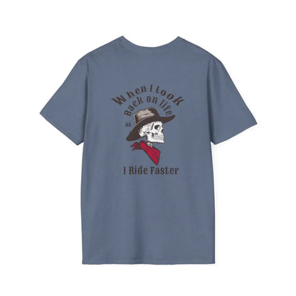 ’Ride Faster’ - Double R Western’s™- Soft Style T-Shirt - S / Heather Indigo - T-Shirt