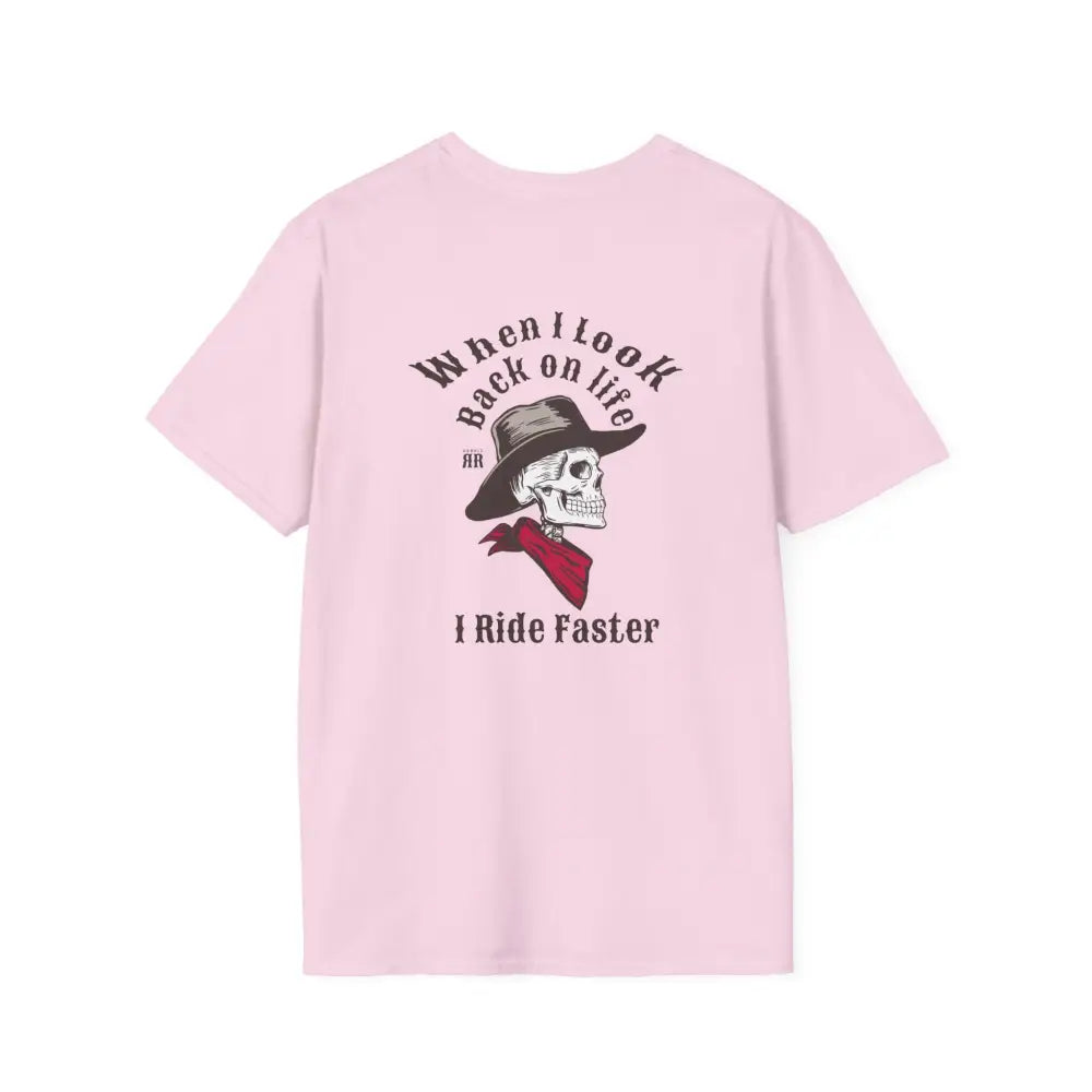 ’Ride Faster’ - Double R Western’s™- Soft Style T-Shirt - S / Light Pink - T-Shirt