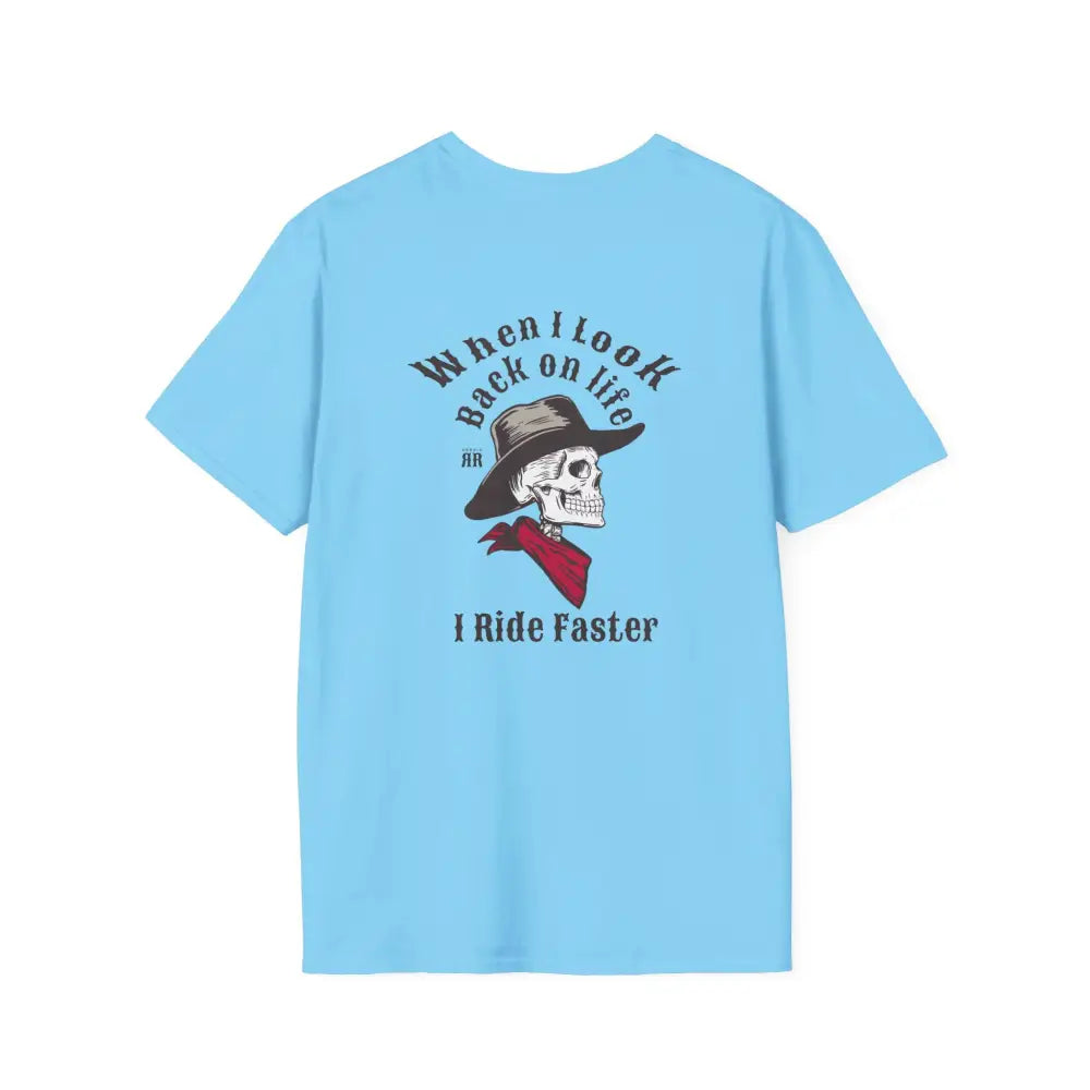 ’Ride Faster’ - Double R Western’s™- Soft Style T-Shirt - S / Sky - T-Shirt