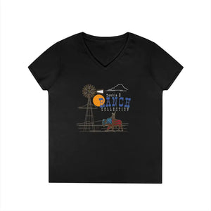 ’Ride on’ Double R Western’s™ Ladies’ V Neck T Shirt S / Black V neck