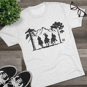 ’Ride with Your Posse’ Double R Western ™ Tri Blend Premium Crew Tee S / Tri Blend Heather White T Shirt