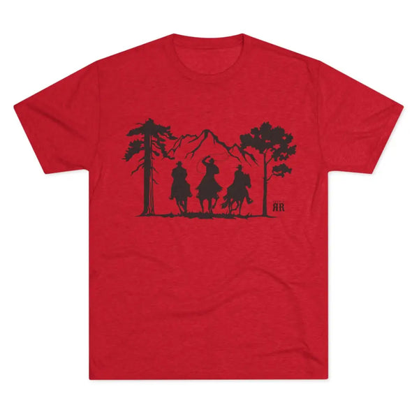 ’Ride with Your Posse’ Double R Western ™ Tri Blend Premium Crew Tee S / Tri Blend Vintage Red T Shirt