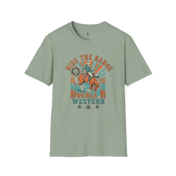 Ride the Range Vintage Western Tee – Double R Western™ Sage / S T Shirt