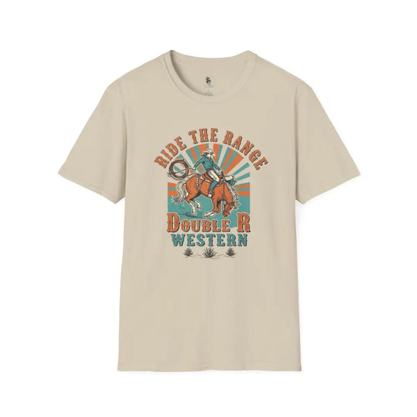 Ride the Range Vintage Western Tee – Double R Western™ Sand / S T Shirt