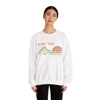 ’Ride the sunset’ Double R Western’s Women’s Heavy Blend™ Crewneck Sweatshirt Sweatshirt