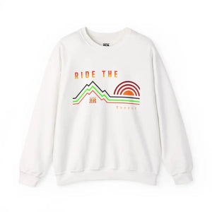 ’Ride the sunset’ Double R Western’s Women’s Heavy Blend™ Crewneck Sweatshirt White / S Sweatshirt