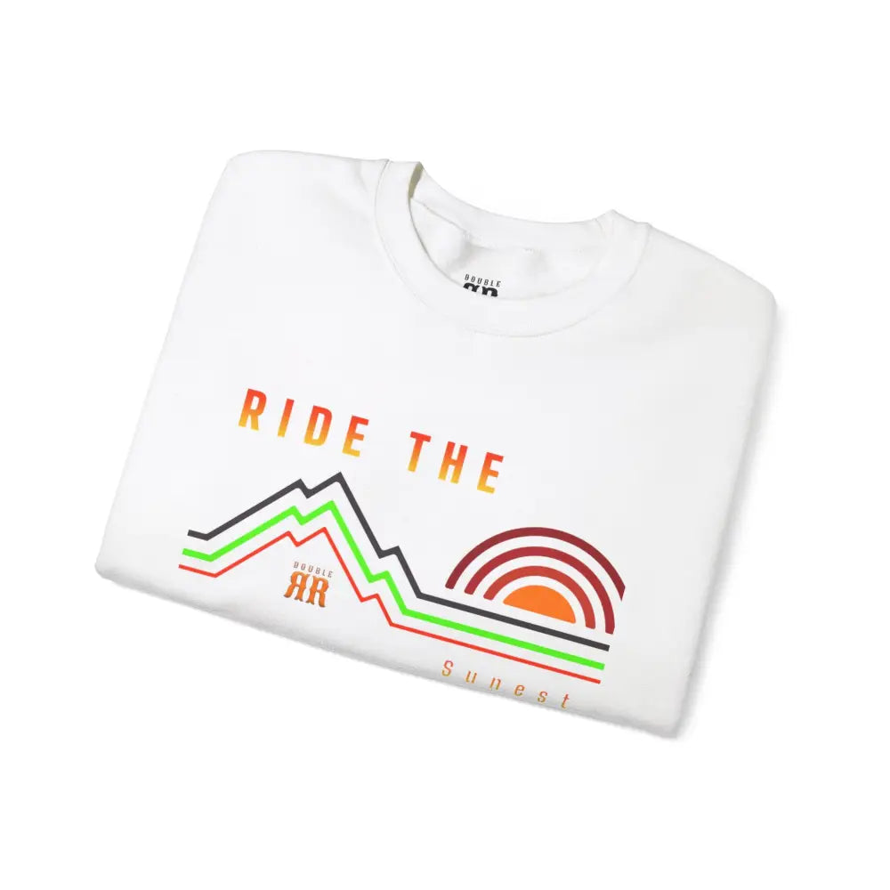 ’Ride the sunset’ Double R Western’s Women’s Heavy Blend™ Crewneck Sweatshirt - Sweatshirt