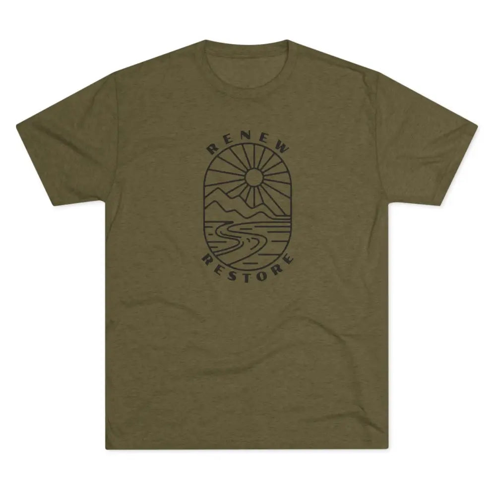 ’RR Adventure Tee.’ -Double R western’s™ Tri-Blend Crew Tee - S / Tri-Blend Military Green - T-Shirt