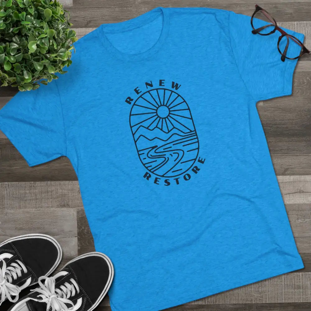 ’RR Adventure Tee.’ -Double R western’s™ Tri-Blend Crew Tee - S / Tri-Blend Vintage Turquoise - T-Shirt