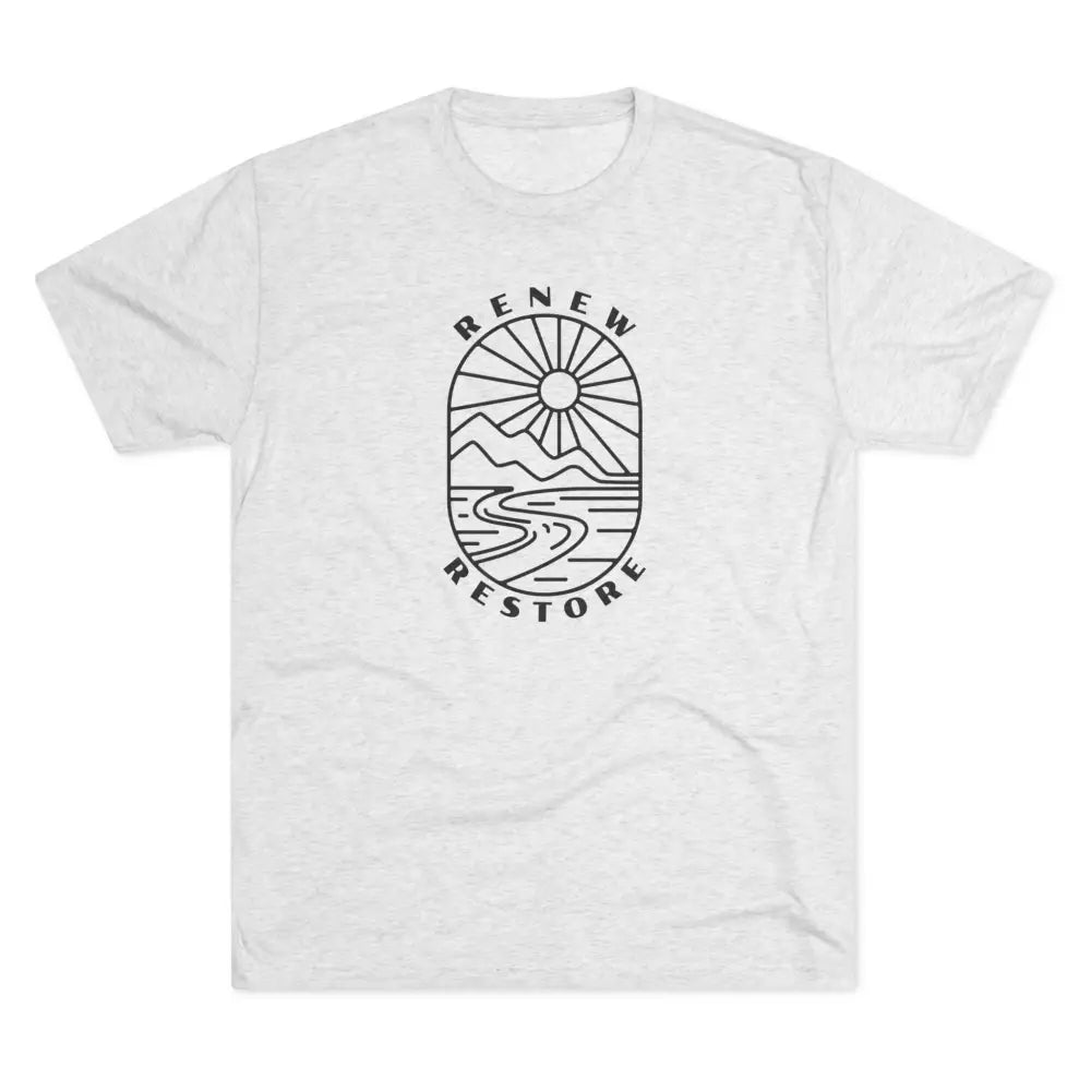 ’RR Adventure Tee.’ -Double R western’s™ Tri-Blend Crew Tee - S / Tri-Blend Heather White - T-Shirt
