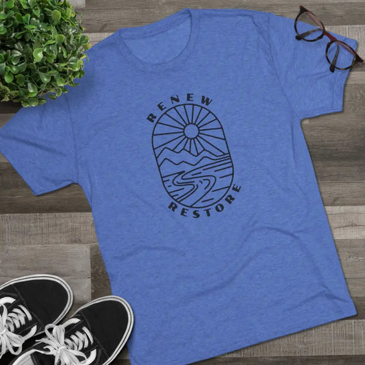 ’RR Adventure Tee.’ -Double R western’s™ Tri-Blend Crew Tee - S / Tri-Blend Vintage Royal - T-Shirt