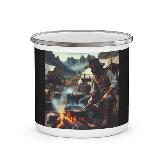 ’Rustic Cowboy Enamel Camp Cup’ - Double R Western’s - Enamel Camping Mug - 12oz - Mug