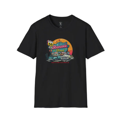 ’Rustler’s Diner Tee’ - Double R Western’s™ - Softstyle T-Shirt - XS / Black - T-Shirt