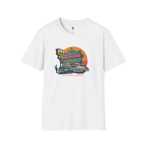 ’Rustler’s Diner Tee’ Double R Western’s™ Softstyle T Shirt XS / White T Shirt