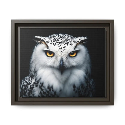 Sacred Snow Owl Framed Canvas - Double R Western™ - 10″ x 8″ (Horizontal) / Espresso / 1.25’’ - Canvas