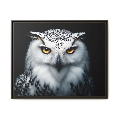 Sacred Snow Owl Framed Canvas - Double R Western™ - 30’’ x 24’’ (Horizontal) / Espresso / 1.25’’ - Canvas