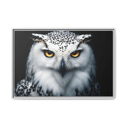 Sacred Snow Owl Framed Canvas - Double R Western™ - 36’’ x 24’’ (Horizontal) / White / 1.25’’ - Canvas