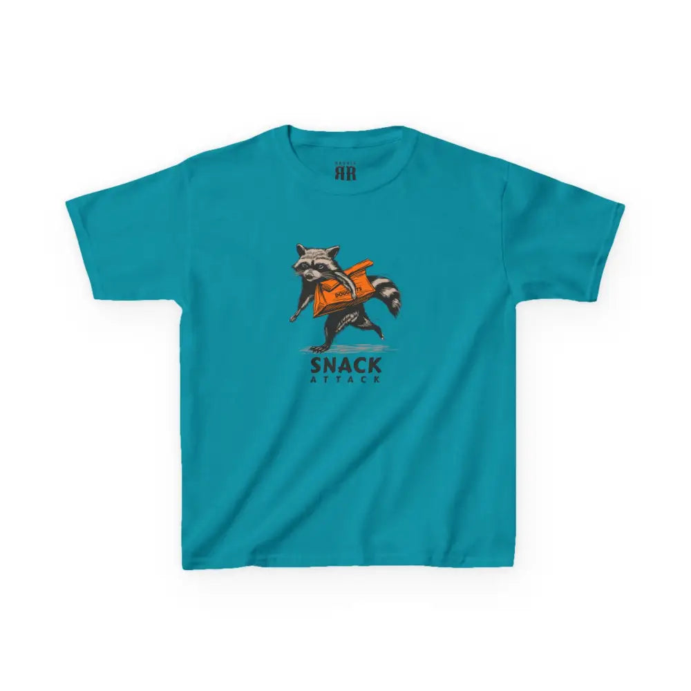 Snack Attack Kids T-Shirt- Double R Western Hot Off the Trail - Tropical Blue / XS - Kids clothes