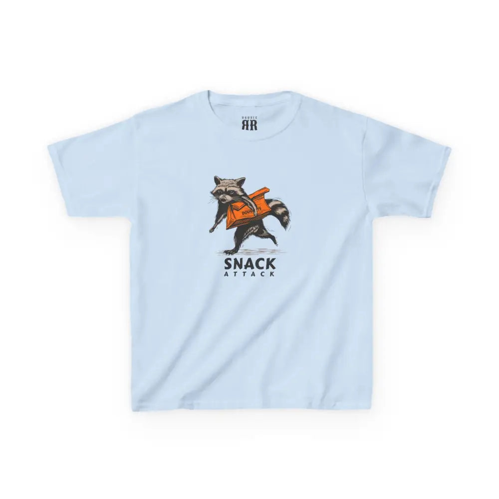 Snack Attack Kids T-Shirt- Double R Western Hot Off the Trail - Light Blue / XS - Kids clothes
