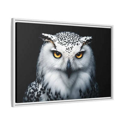 Snow Owl Midnight Edition Framed Art Canvas Wrap – Double R Western™ Canvas