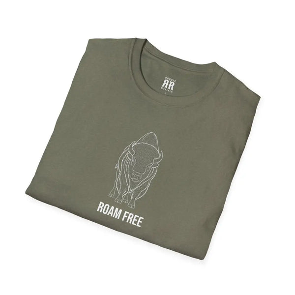 Spirit Line “Roam Free” White Bison Tee – Double R Western™ Hot Off The Trail T Shirt
