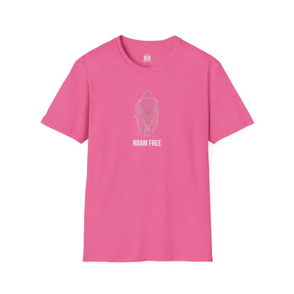Spirit Line “Roam Free” White Bison Tee – Double R Western™ Hot Off The Trail S / Heather Heliconia T Shirt