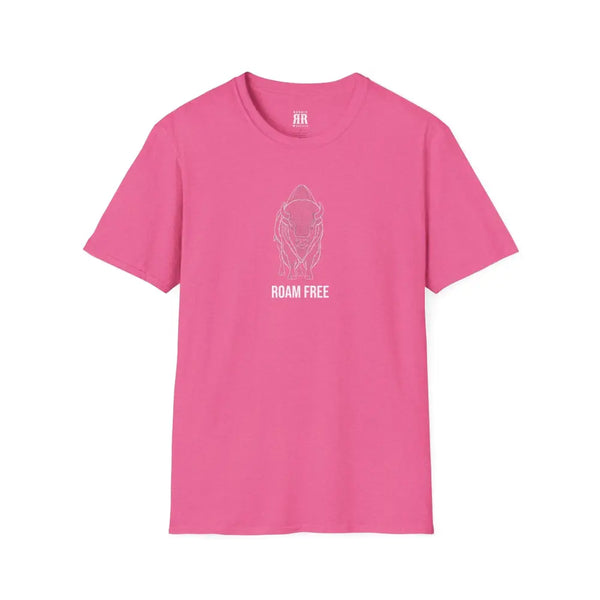 Spirit Line “Roam Free” White Bison Tee – Double R Western™ Hot Off The Trail S / Heather Heliconia T Shirt