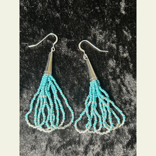 Spirit of the Sky Turquoise Seed Dangle Earrings — 1 of 1 Pre Order Available*