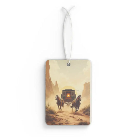 ’Stagecoach Adventure’ - Double R western’s ™ - Car Air Freshener - 2.75’’ × 4’’ / Rectangle / Black Ice - Accessories