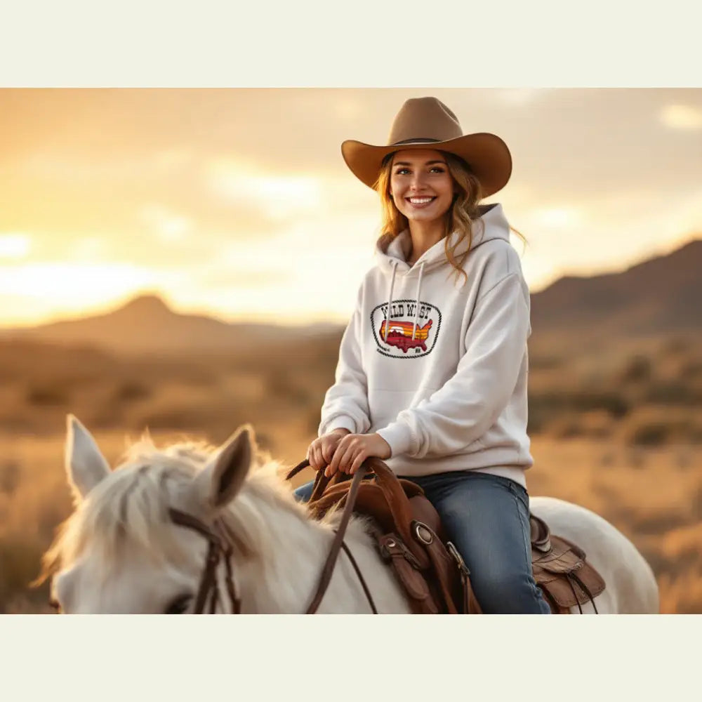 ’Sunset Trails’ Double R western Women’s Hooded Sweatshirt Hoodie