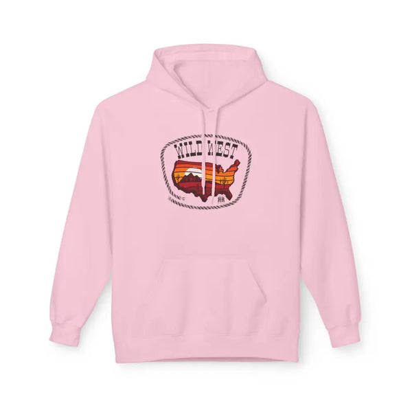 ’Sunset Trails’ Double R western Women’s Hooded Sweatshirt Light Pink / S Hoodie