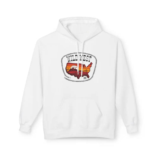 ’Sunset Trails’ Double R Western’s Men’s Hooded Sweatshirt White / S Hoodie