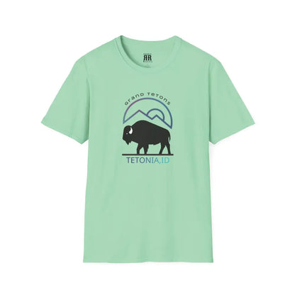 ’Teton Free’ - Double R Western’s™ - Men’s Softstyle T-Shirt - M / Mint Green - T-Shirt