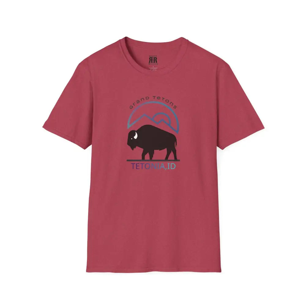 ’Teton Free’ - Double R Western’s™ - Men’s Softstyle T-Shirt - S / Heather Cardinal - T-Shirt