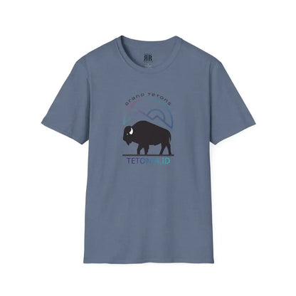 ’Teton Free’ - Double R Western’s™ - Men’s Softstyle T-Shirt - S / Heather Indigo - T-Shirt