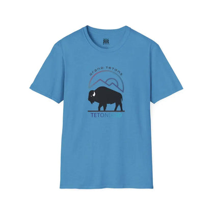 ’Teton Free’ - Double R Western’s™ - Men’s Softstyle T-Shirt - S / Heather Sapphire - T-Shirt