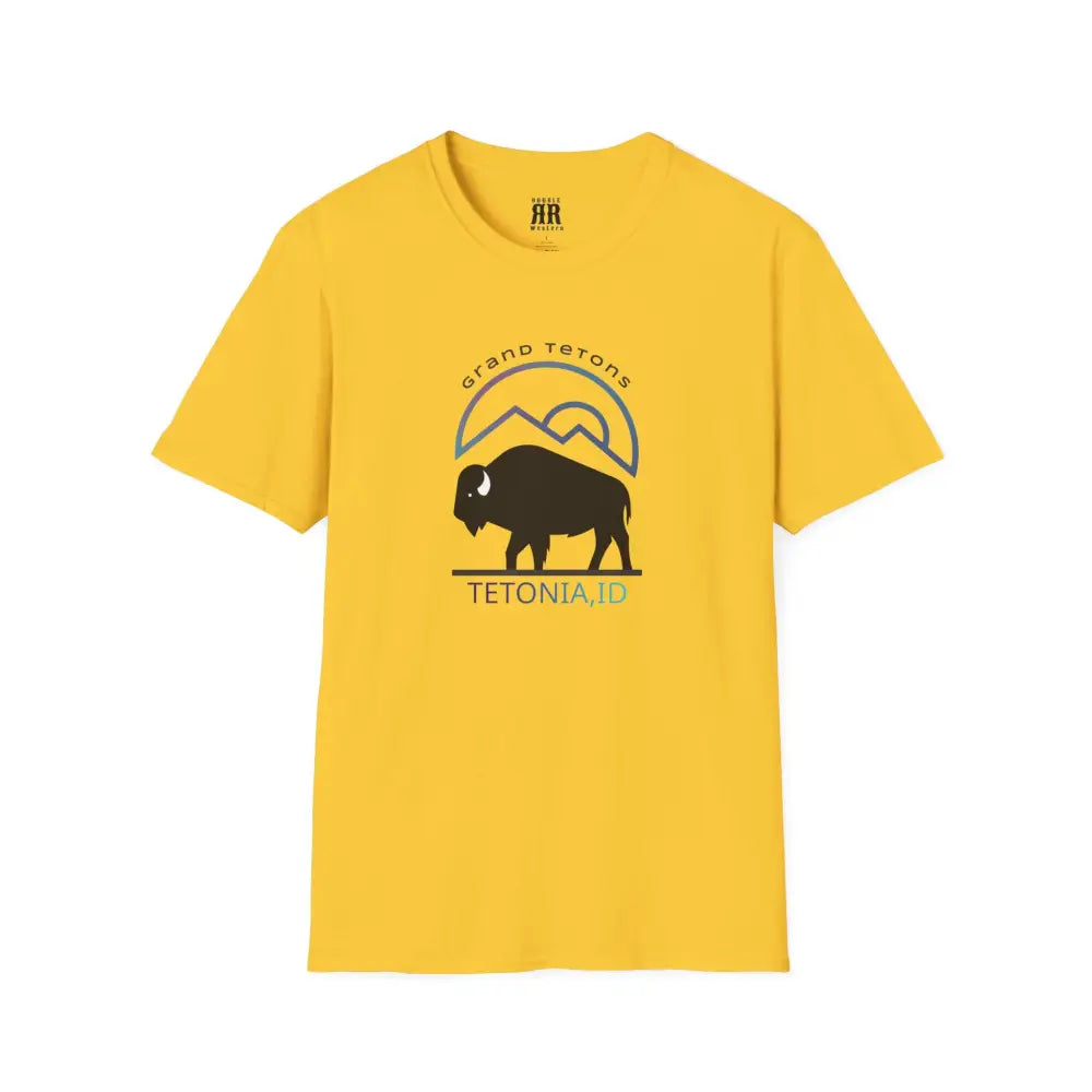 ’Teton Free’ - Double R Western’s™ - Men’s Softstyle T-Shirt - S / Daisy - T-Shirt
