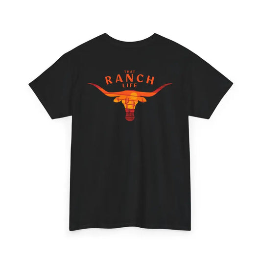 ’That Ranch Life’ Double R Western’s ™ - Heavy Cotton Tee - Back Graphic Design - Black / S - T-Shirt