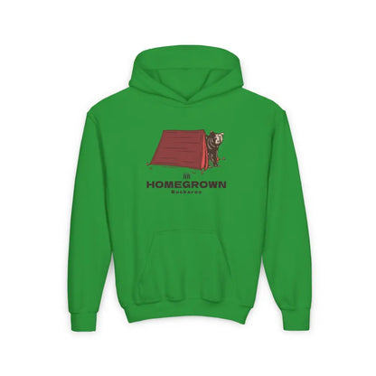 ’’Trailblazer Bear’’ - Double R Western Homegrown Buckaroo series - Youth Heavy Blend Hooded Sweatshirt - S / Irish