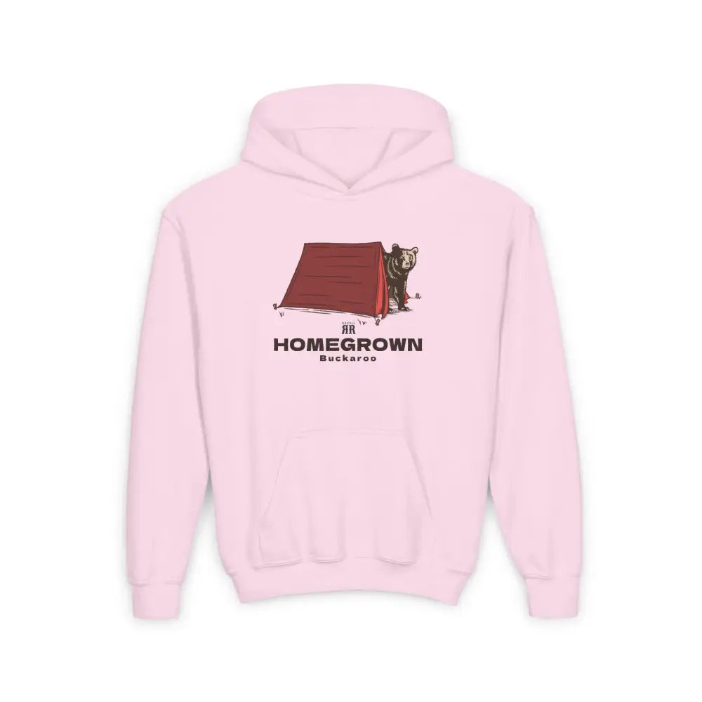 ’’Trailblazer Bear’’ - Double R Western Homegrown Buckaroo series - Youth Heavy Blend Hooded Sweatshirt - S / Light