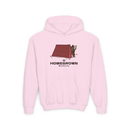’’Trailblazer Bear’’ - Double R Western Homegrown Buckaroo series - Youth Heavy Blend Hooded Sweatshirt - S / Light