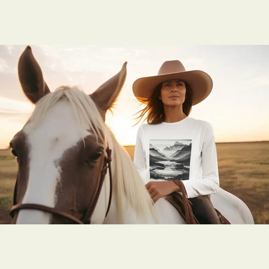 ’Tranquil Layers’- Double R Western’s - Women’s Jersey Long Sleeve Tee - Long-sleeve