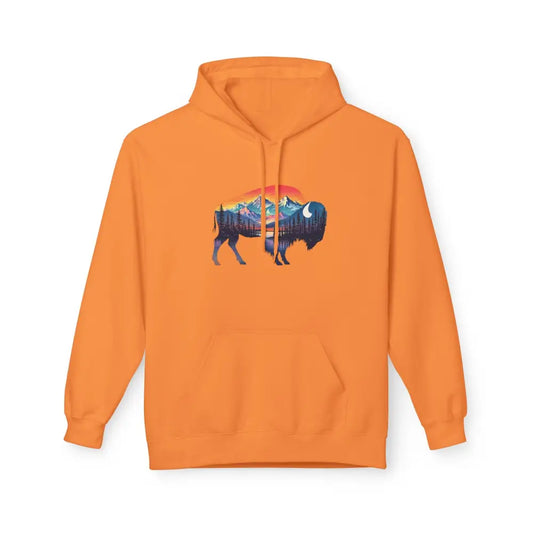 Western Bison Hoodie – Double R Western™ Renew & Restore Collection Hot Off The Trail S / Tangerine Hoodie
