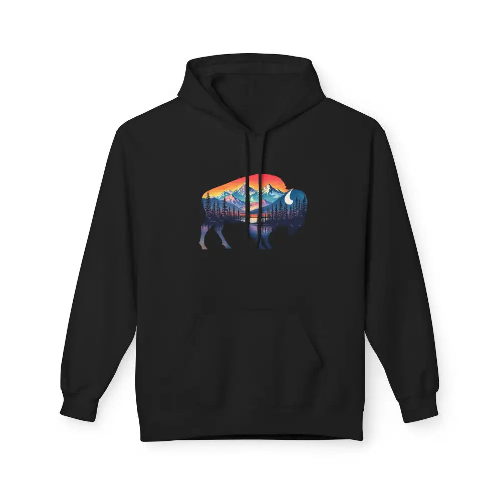 Western Bison Hoodie – Double R Western™ Renew & Restore Collection Hot Off The Trail S / Black Hoodie