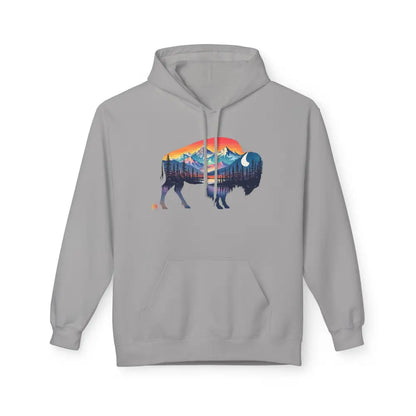 Western Bison Hoodie – Double R Western™ Renew & Restore Collection - Hot Off The Trail - S / Cement - Hoodie