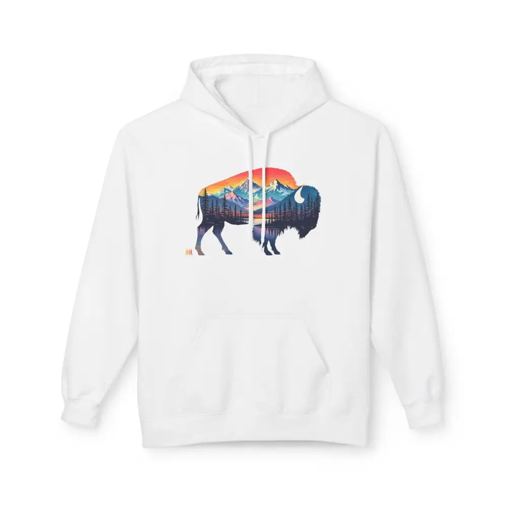 Western Bison Hoodie – Double R Western™ Renew & Restore Collection - Hot Off The Trail - S / White - Hoodie