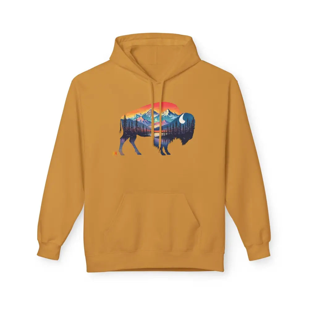Western Bison Hoodie – Double R Western™ Renew & Restore Collection - Hot Off The Trail - S / Mustard - Hoodie