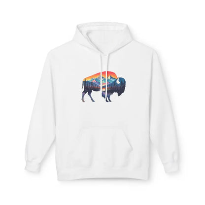 Western Bison Hoodie – Double R Western™ Renew & Restore Collection Hot Off The Trail S / White Hoodie